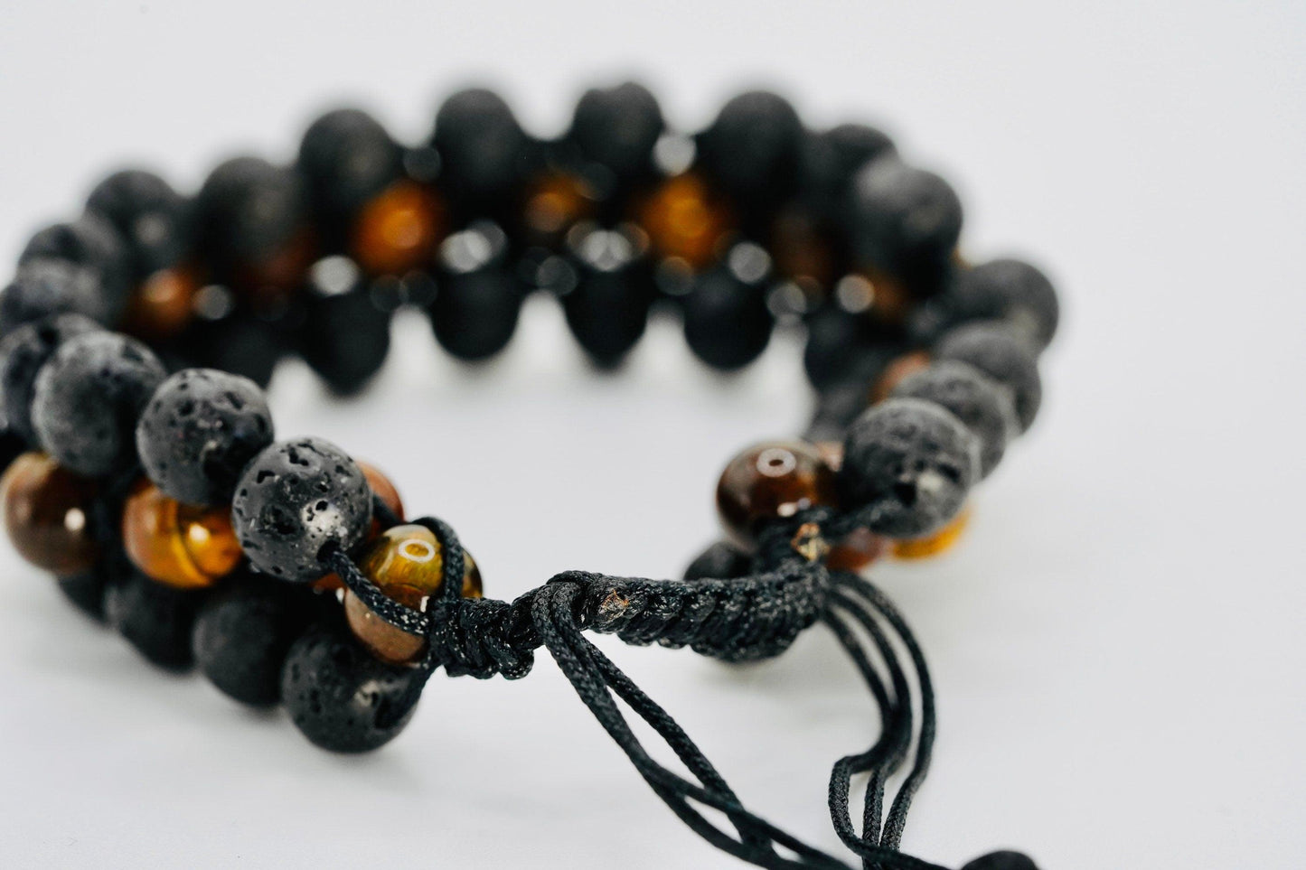 Honey Tigers Eye & Lava Stone Bracelet - prettywitchyuk