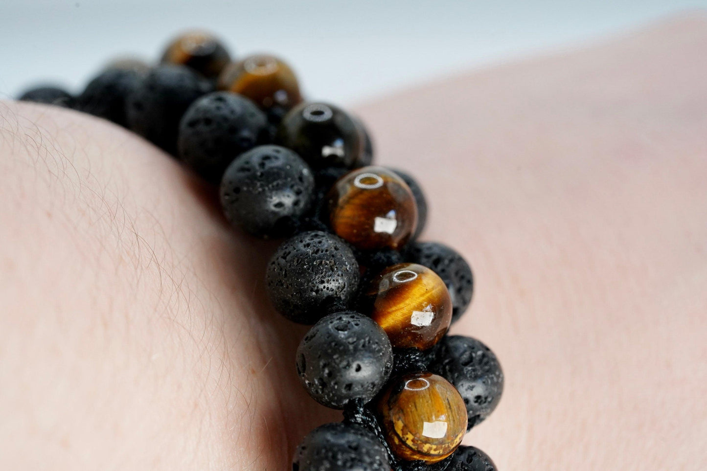Honey Tigers Eye & Lava Stone Bracelet - prettywitchyuk