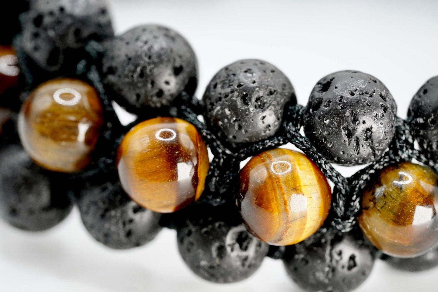 Honey Tigers Eye & Lava Stone Bracelet - prettywitchyuk