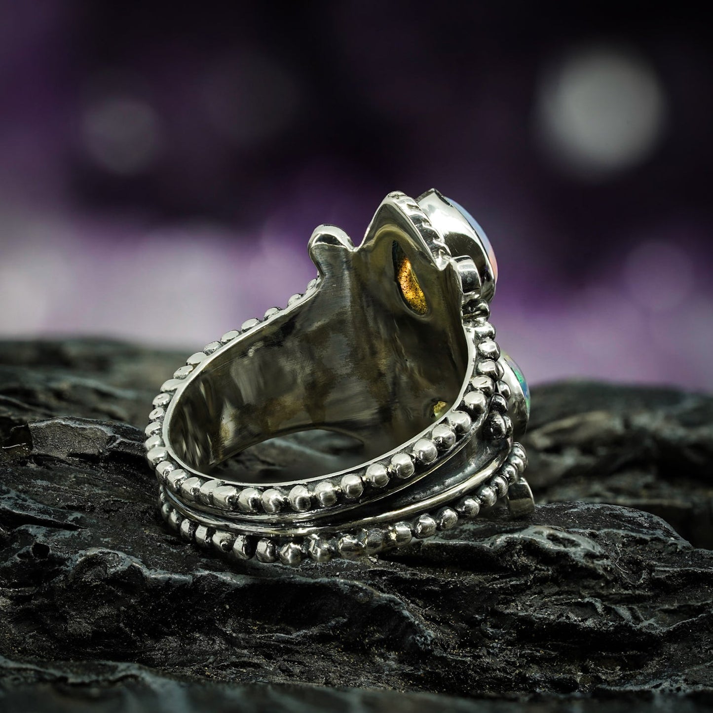 Natural Opal Twin Ring