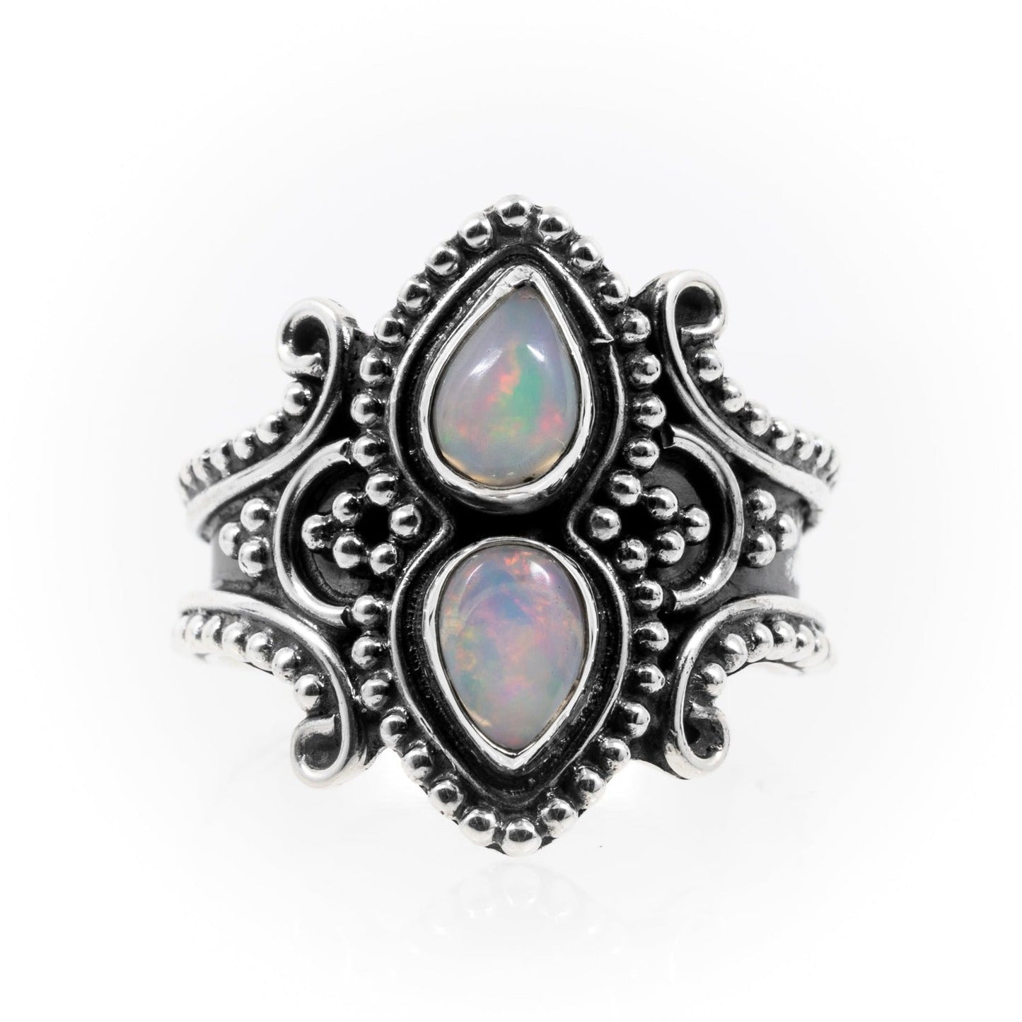 Natural Opal Twin Ring