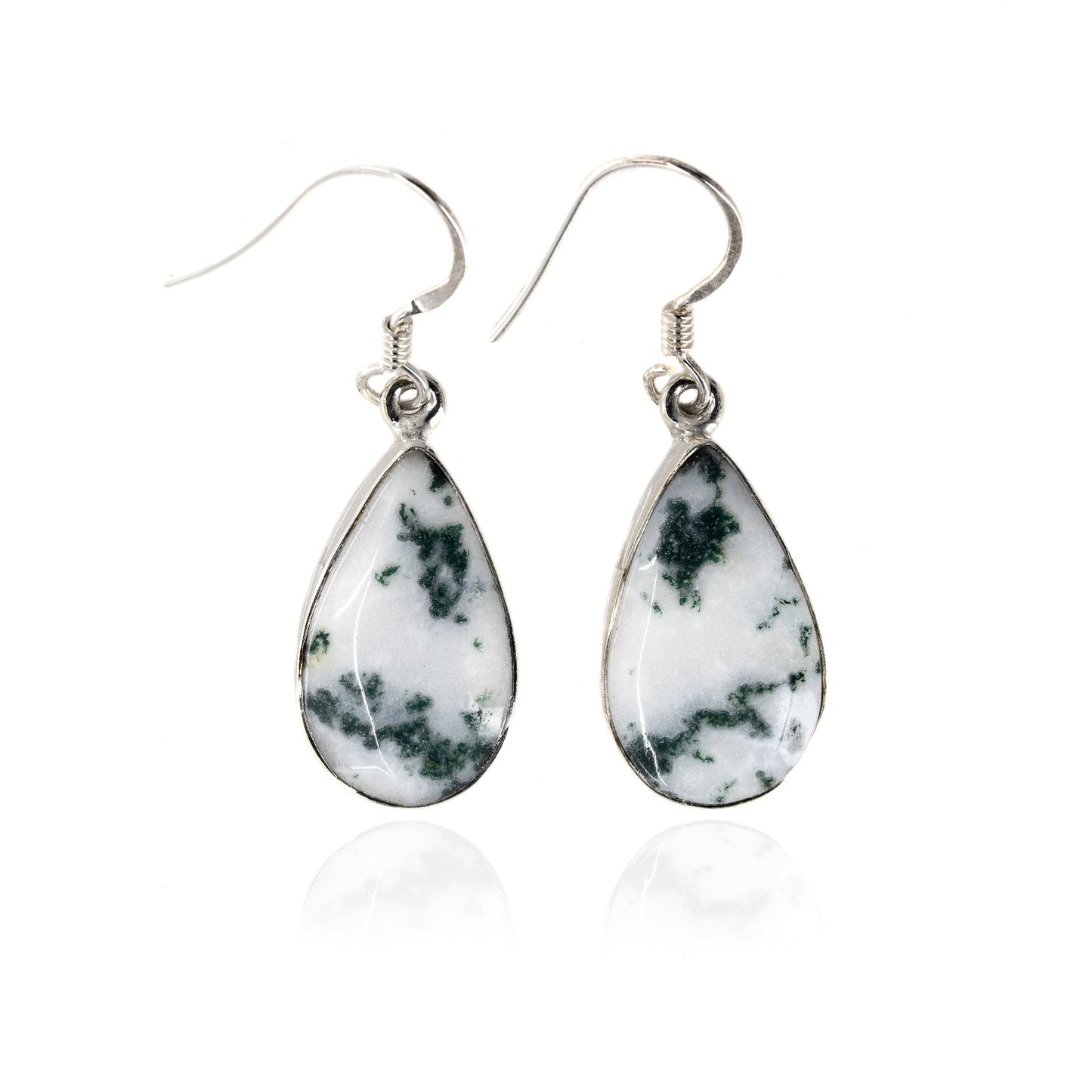 Scenic Moss Agate Dangle Earrings