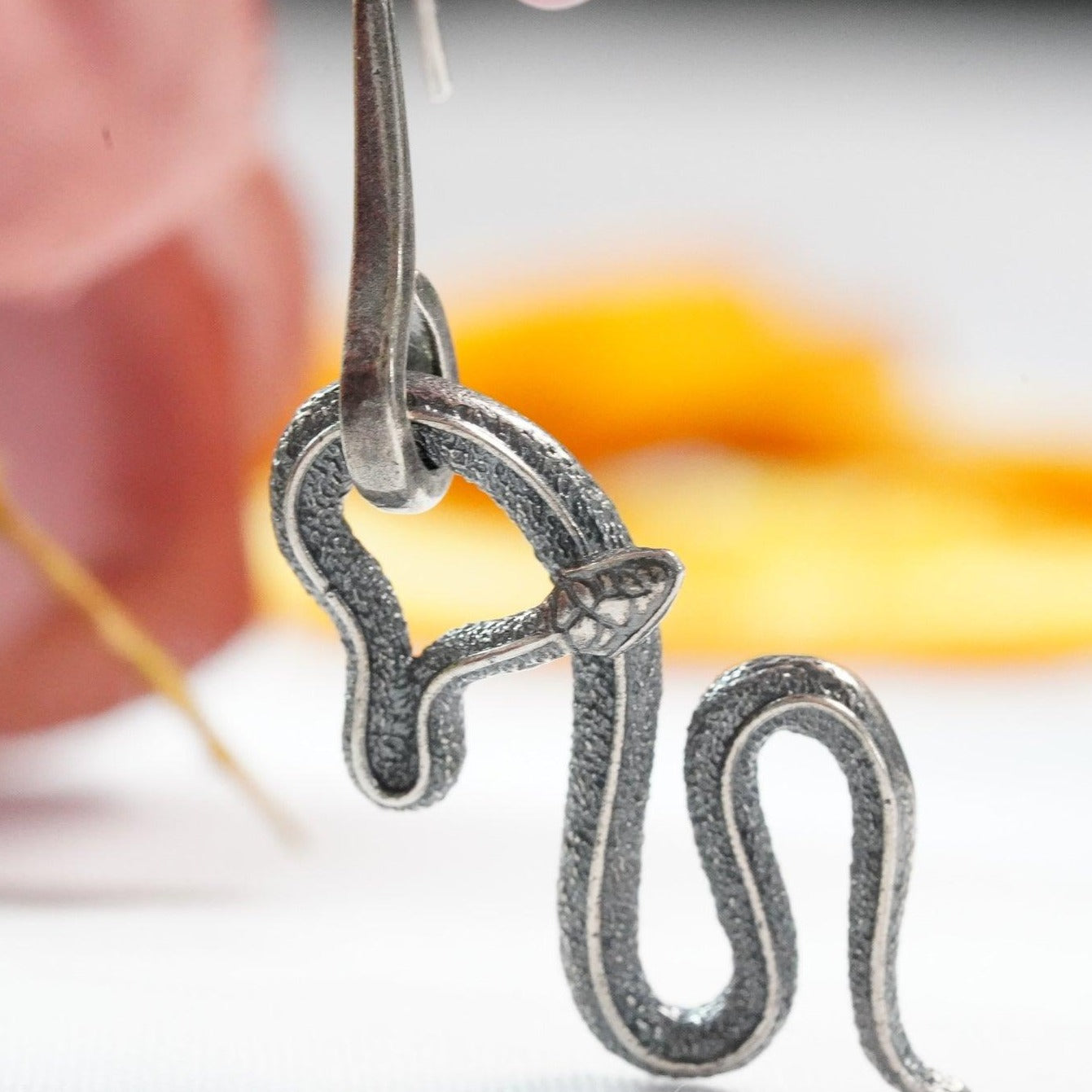 Silver Serpent Earrings - prettywitchyuk