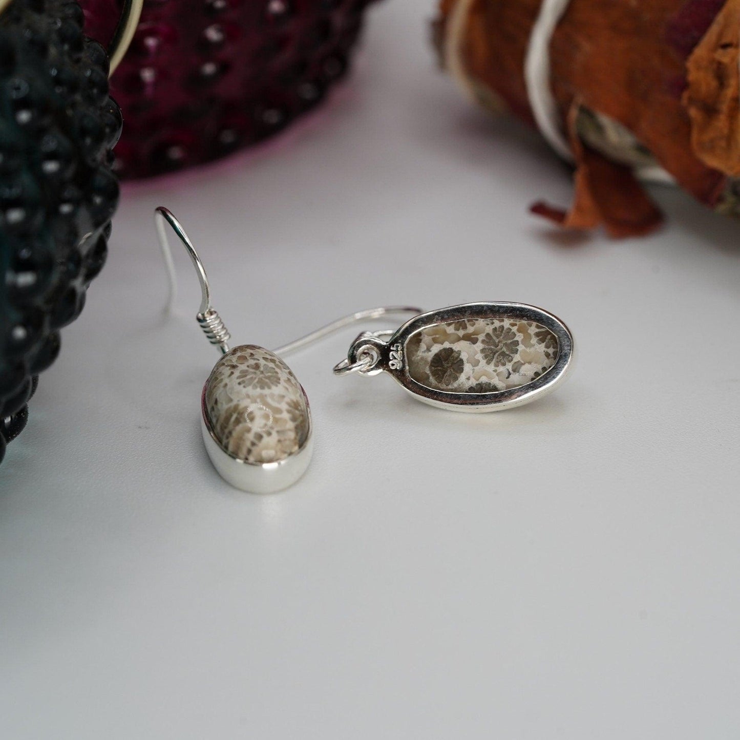 Fossil Coral Earrings - prettywitchyuk