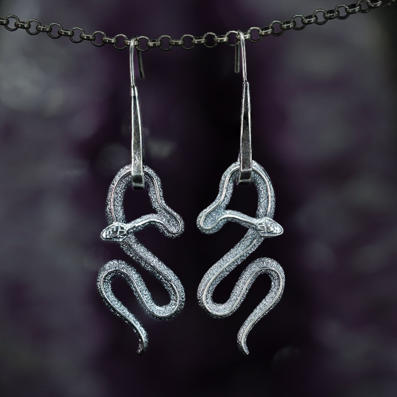 Silver Serpent Earrings