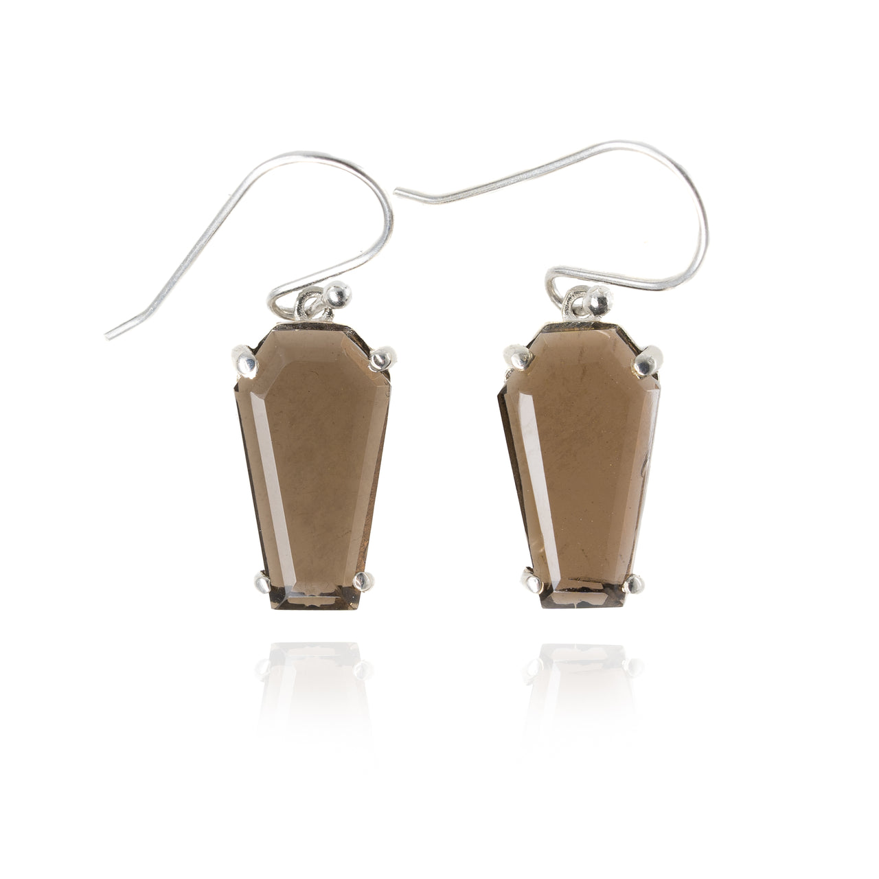 Smokey Quartz Coffin Earrings