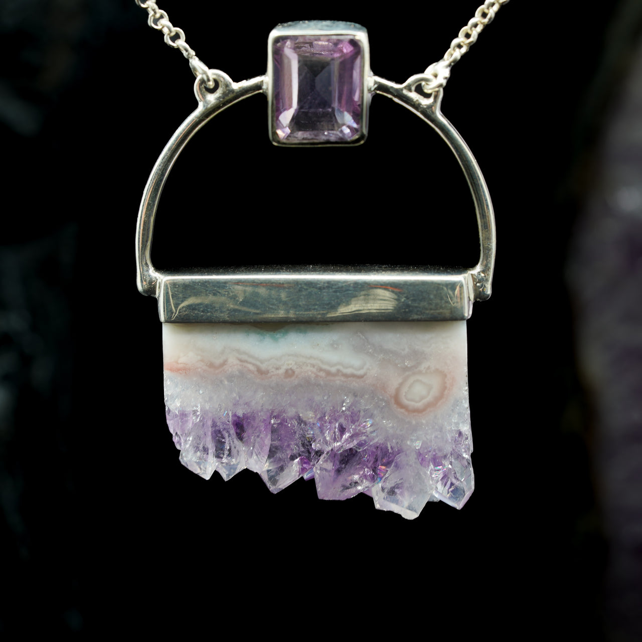 Raw Amethyst Slice Pendant