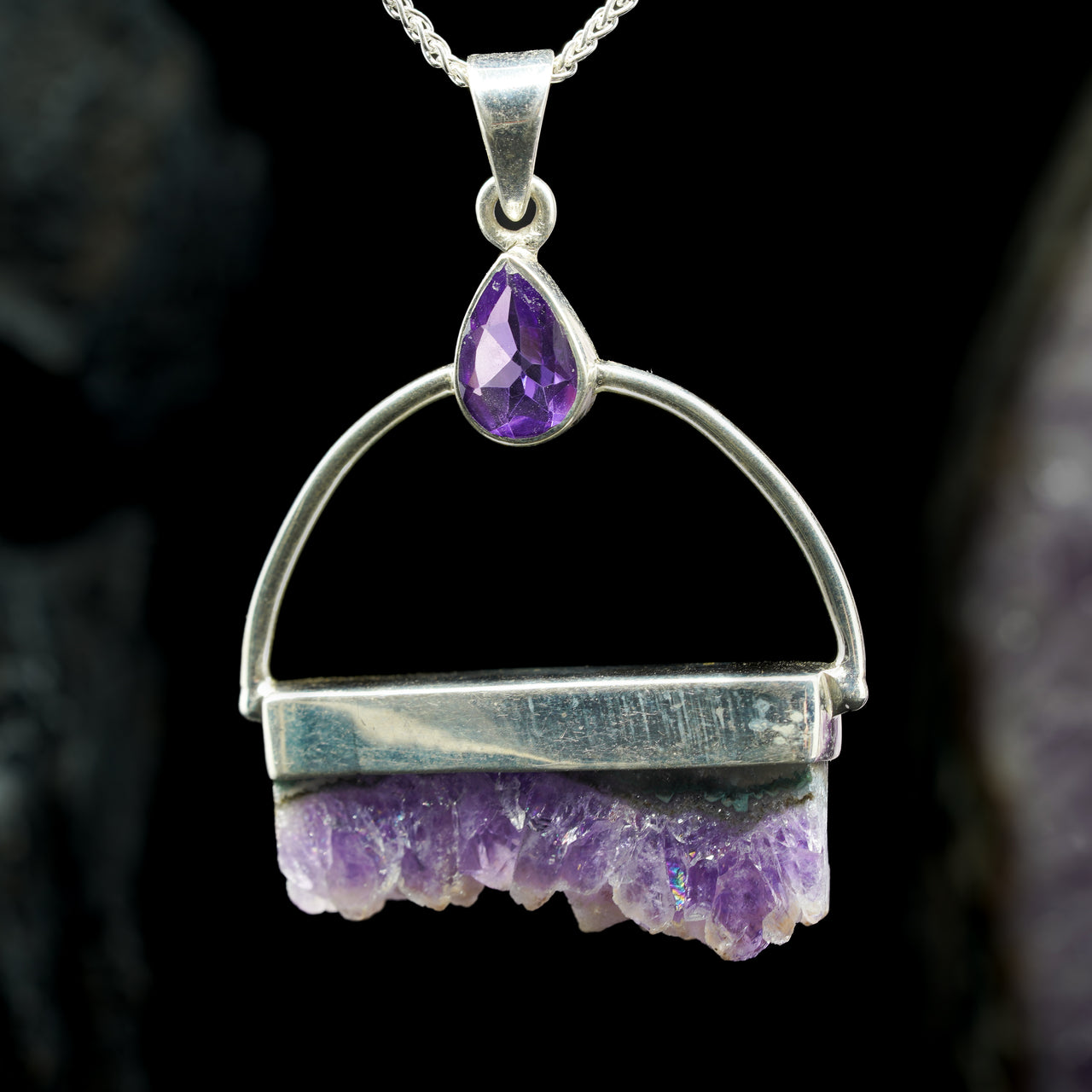 Raw Amethyst Slice Pendant