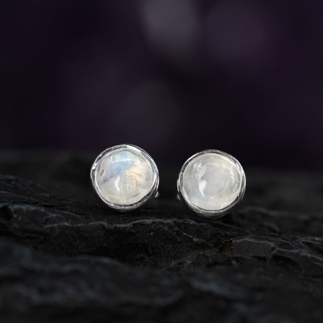 Rainbow Moonstone Stud earrings