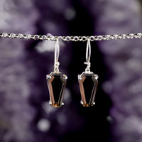 Thumbnail for Smokey Quartz Coffin Earrings