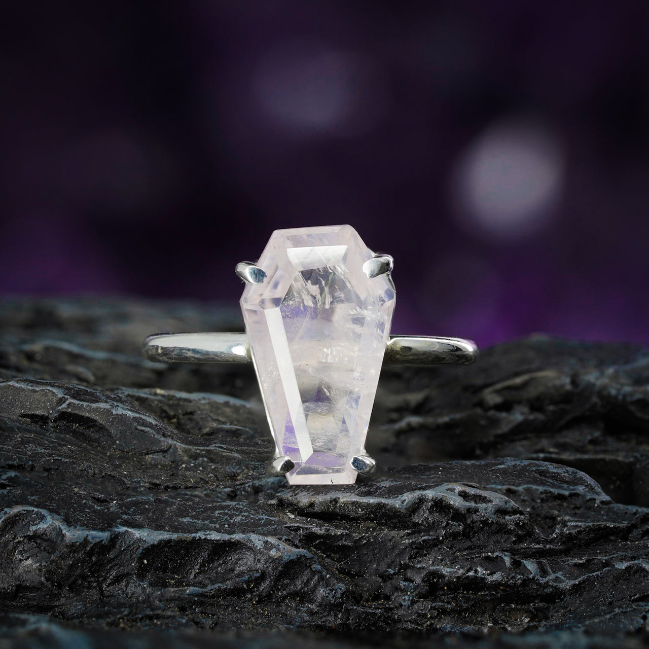 Gemstone Coffin Ring