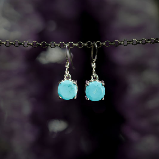 Sleeping Beauty Faceted Turquoise Drop earrings