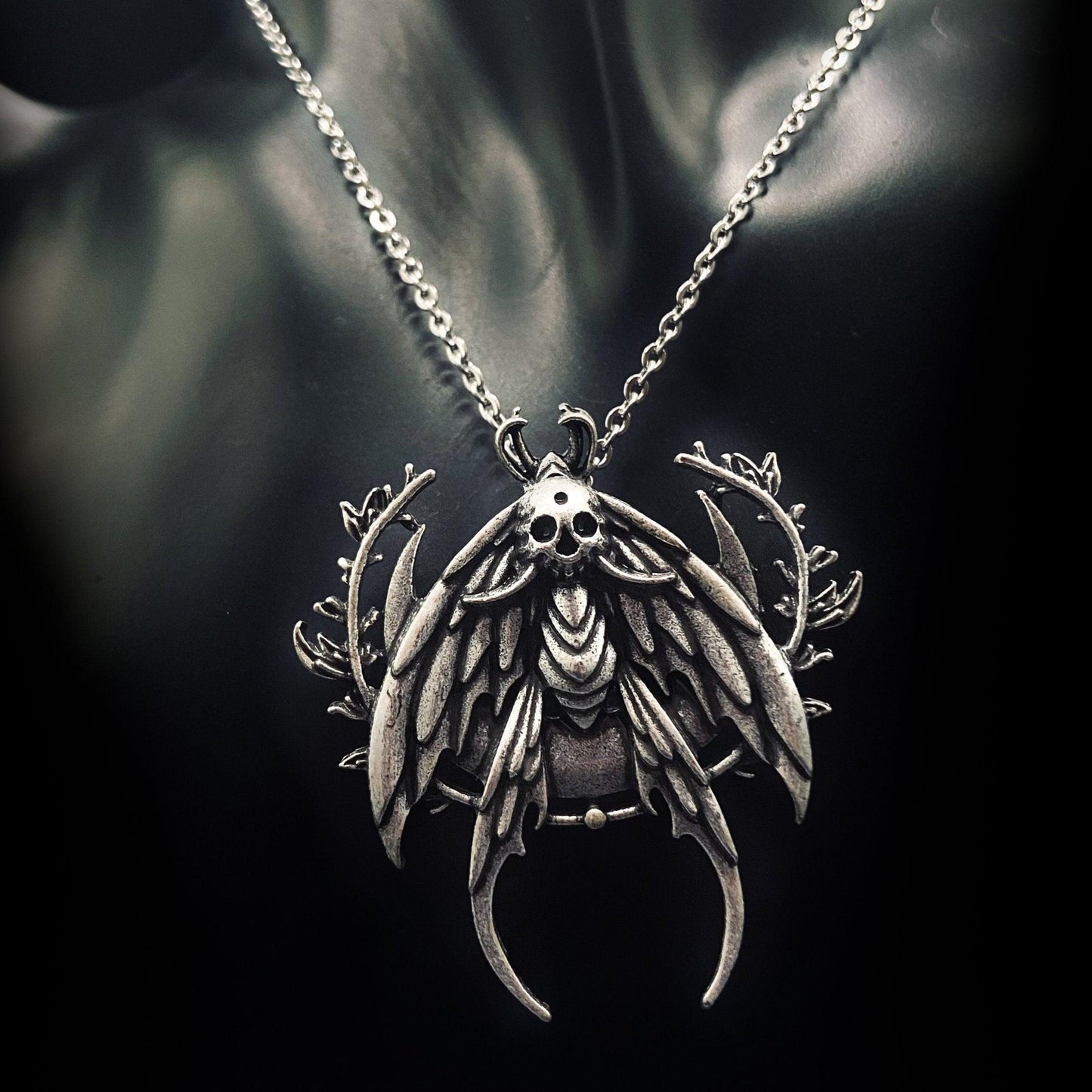 Crescent Luna Moth Necklace - prettywitchyuk