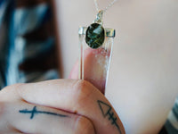 Thumbnail for Moldavite & Clear Quartz Necklace - prettywitchyuk