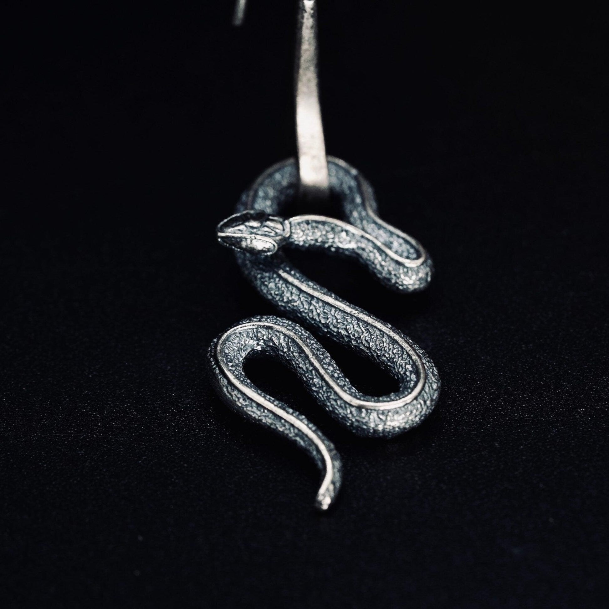 Silver Serpent Earrings - prettywitchyuk