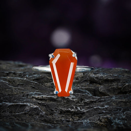 Red Onyx Coffin Ring