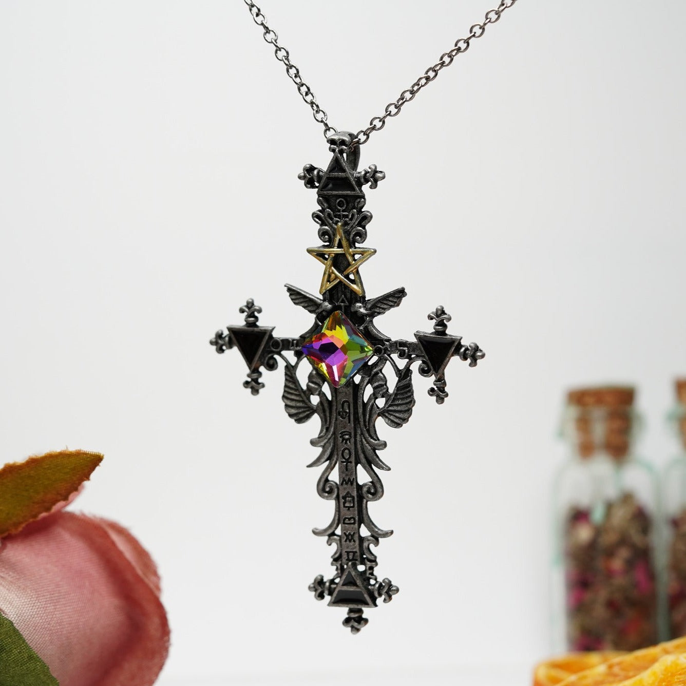 Gothic Crucifix Chain Necklace