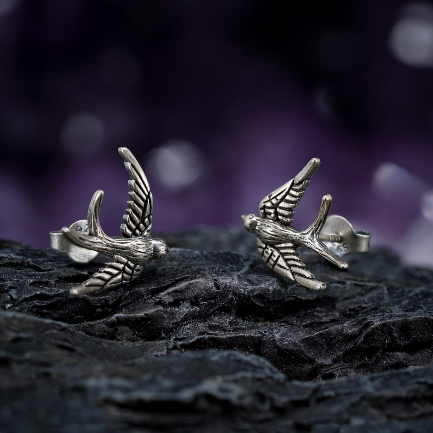 Sterling silver swallow on sale earrings