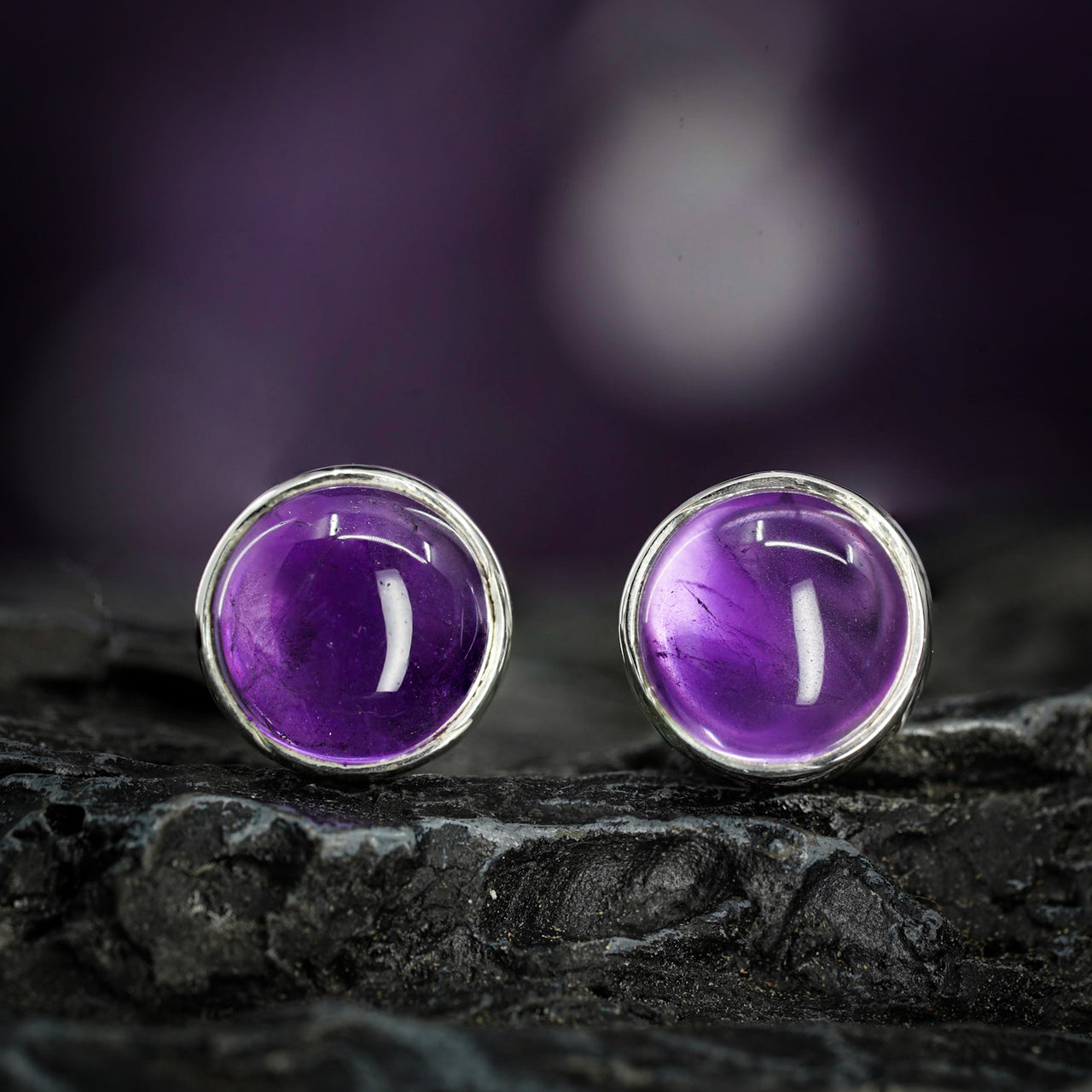 Amethyst Stud Earrings