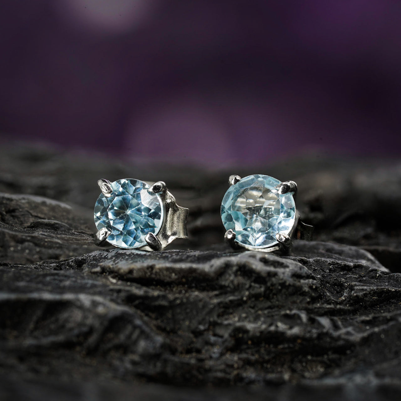 Aquamarine Stud Earrings