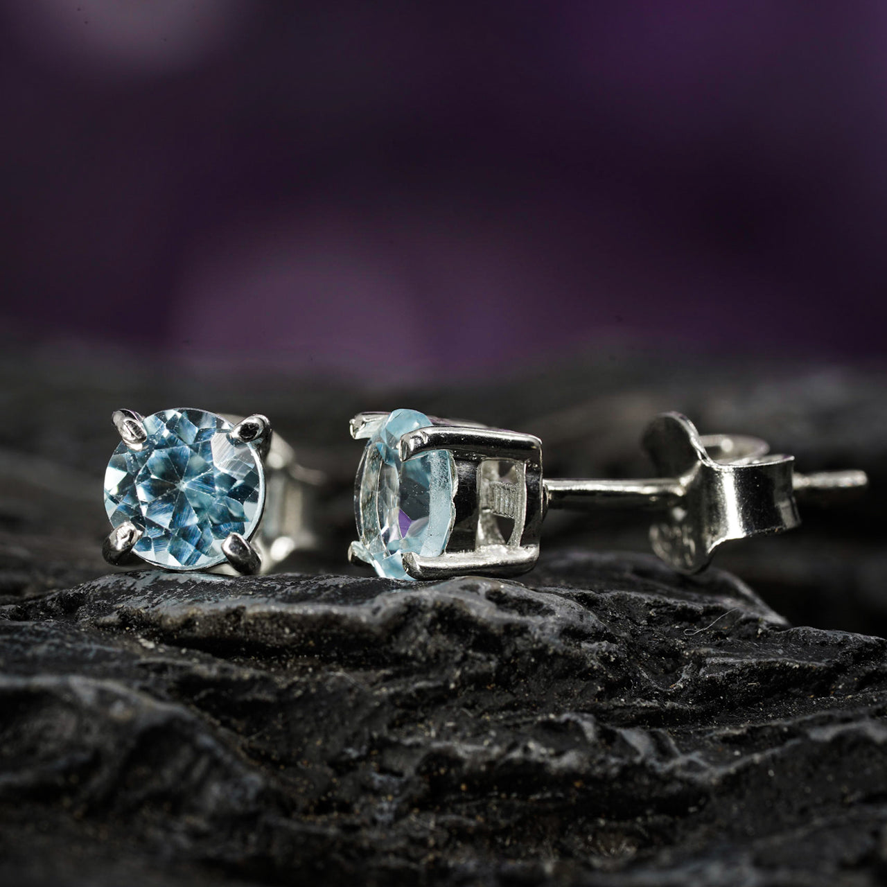 Aquamarine Stud Earrings