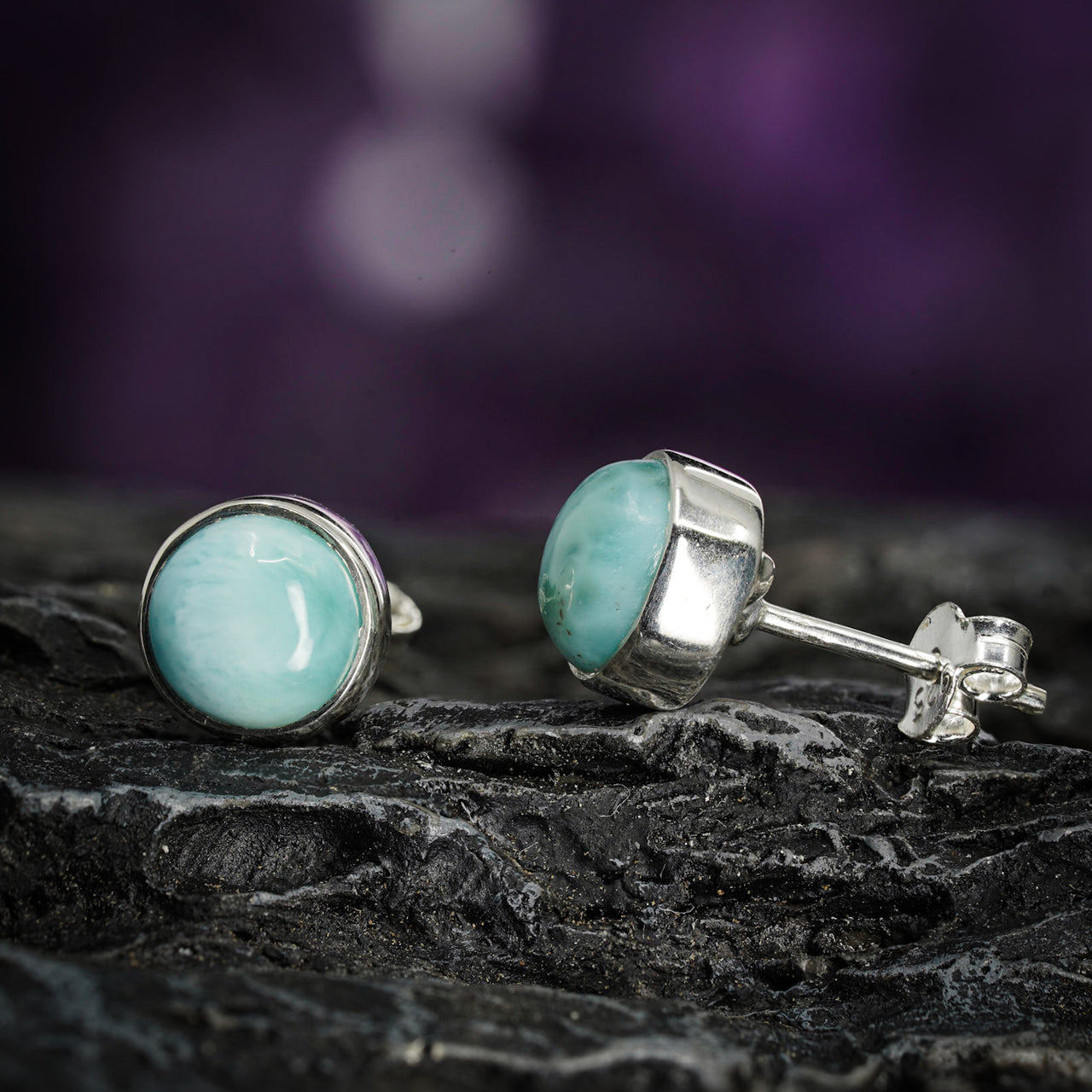 Larimar Stud Earrings