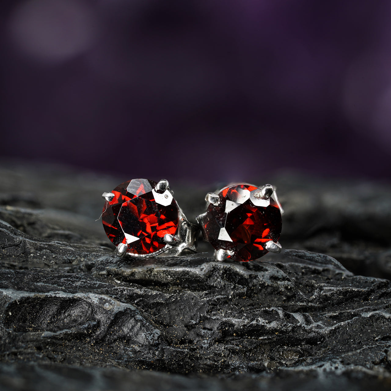 Garnet Stud Earrings